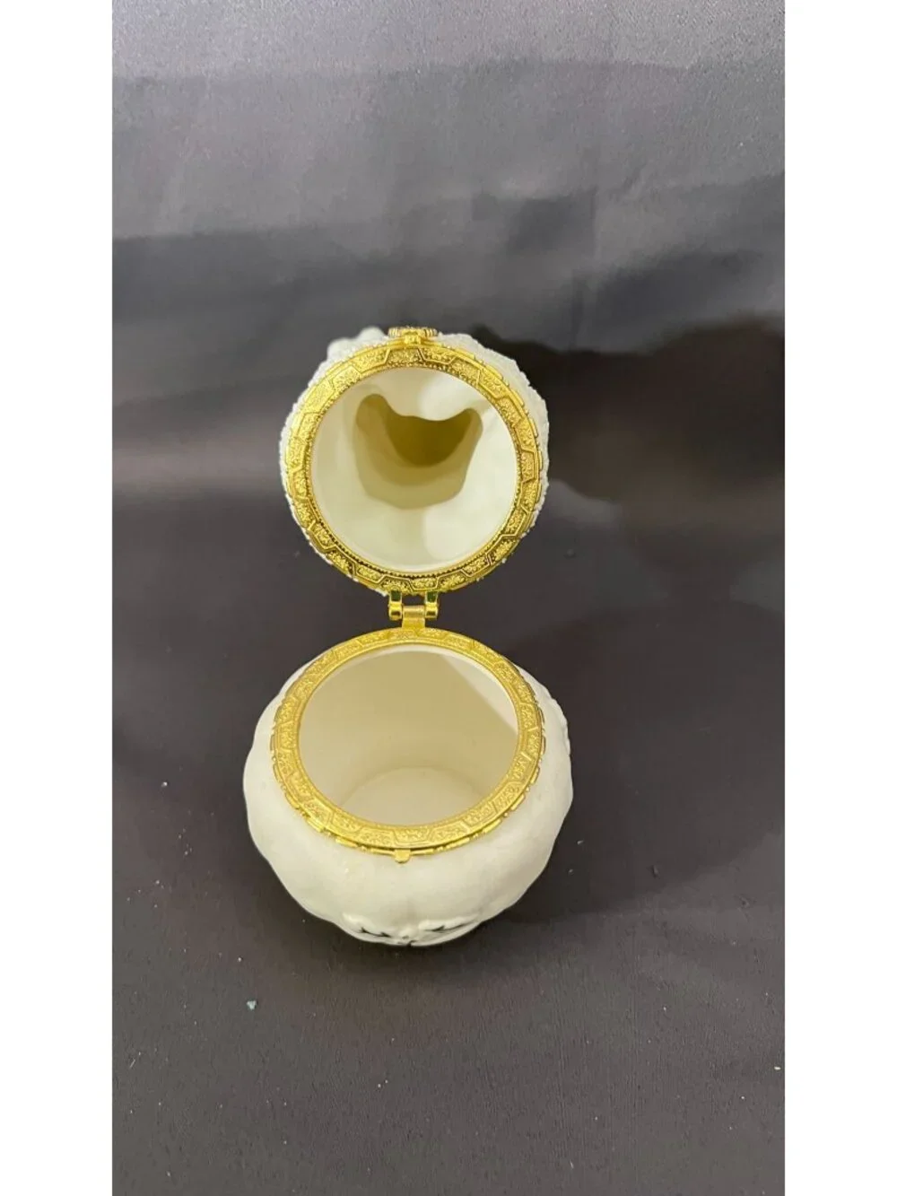 Snowman Trinket Box Christmas Décor Gold Accents Adorable